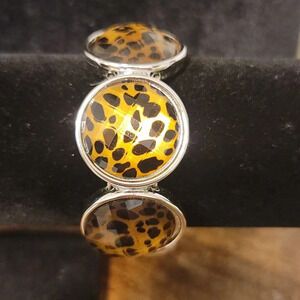 Stretch slip on leopard print bracelets